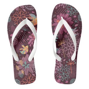 Abstract floral pattern with birds thongs
