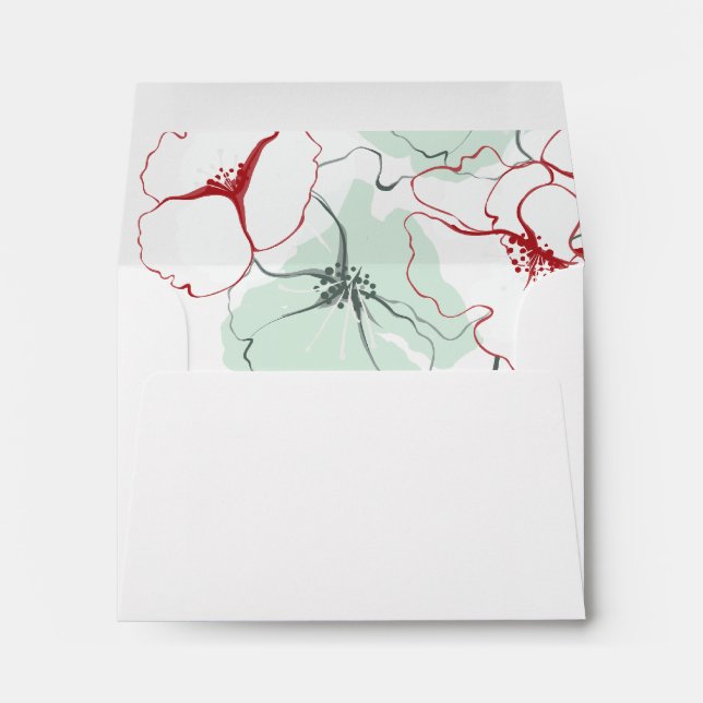 Abstract Floral Personal Stationery Envelopes (Back (Bottom))