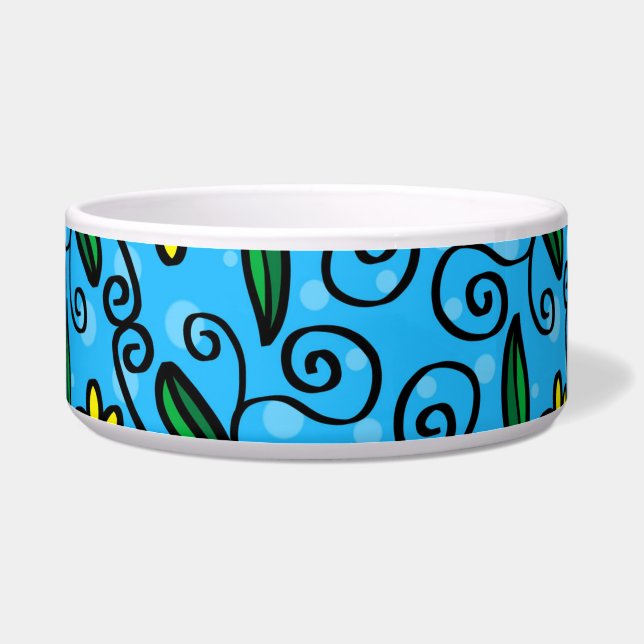 Abstract Floral Pet Bowl (Right)