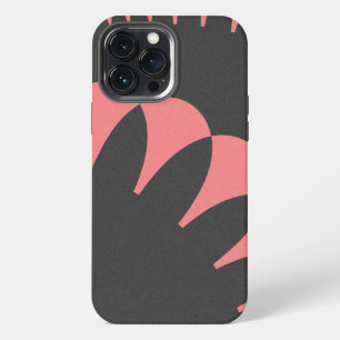 Abstract Floral Petals Pink and Grey Elegant iPhone 13 Pro Max Case