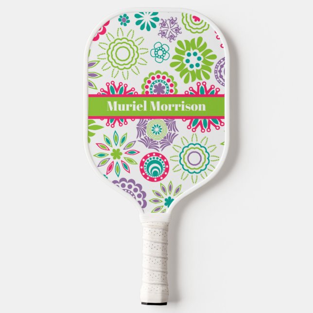 Abstract Floral Pickleball Princess Pickleball Pad Pickleball Paddle (Back)