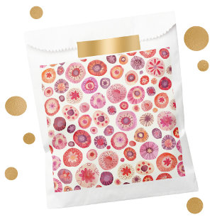 Abstract Floral Pink Favour Bag