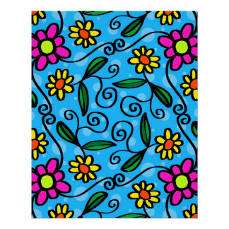 Abstract Floral Poster