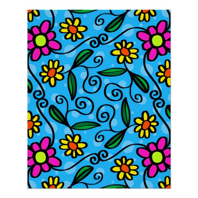 Abstract Floral Poster (Front)