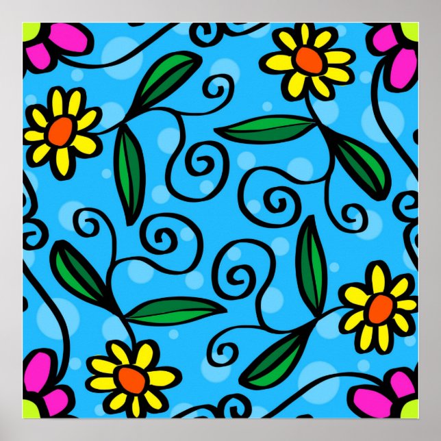 Abstract Floral Poster (Front)