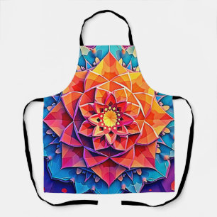 Abstract Floral Prism Energy Print Art Apron
