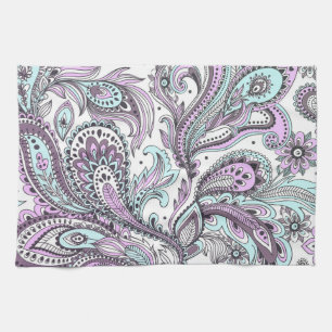Abstract Floral Psychedelic Kitchen Towel