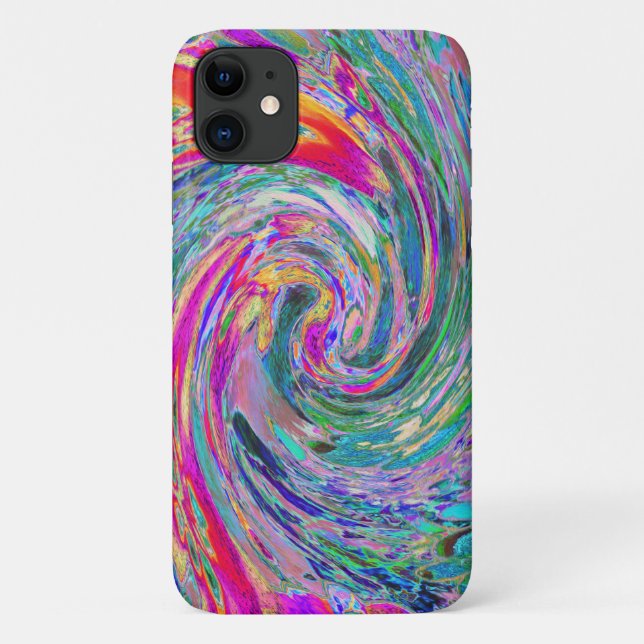 Abstract Floral Psychedelic Rainbow Waves of Colou Case-Mate iPhone Case (Back)