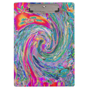 Abstract Floral Psychedelic Rainbow Waves of Colou Clipboard