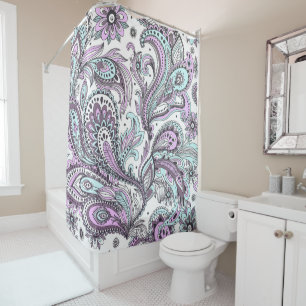 Abstract Floral Psychedelic Shower Curtain