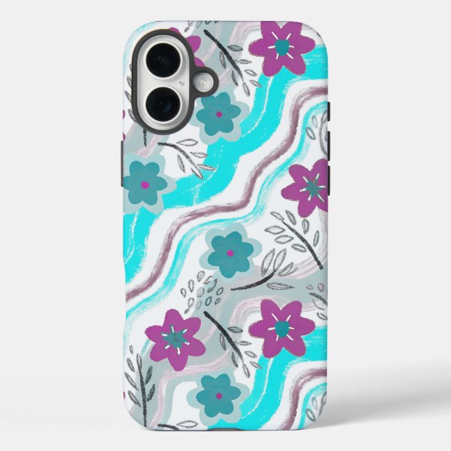 Abstract Floral Retro Swirls Case-Mate iPhone Case (Back)