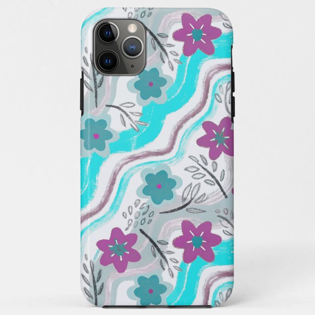 Abstract Floral Retro Swirls Case-Mate iPhone Case (Back)