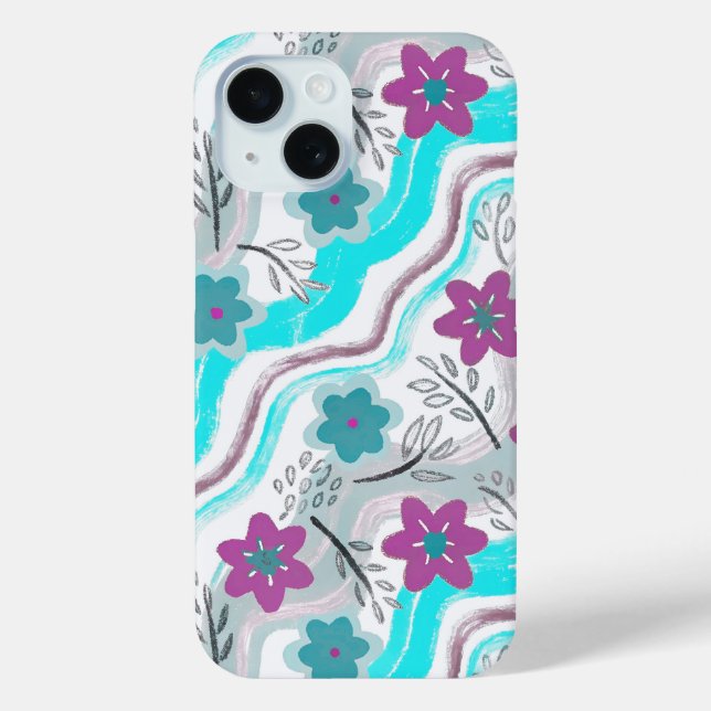 Abstract Floral Retro Swirls Case-Mate iPhone Case (Back)
