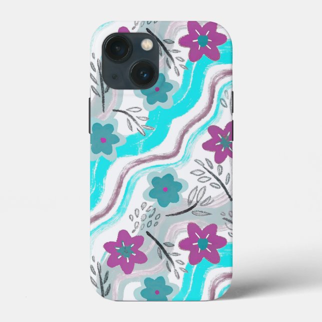 Abstract Floral Retro Swirls Case-Mate iPhone Case (Back)