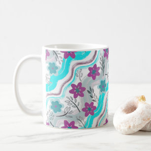 Abstract Floral Retro Swirls Coffee Mug