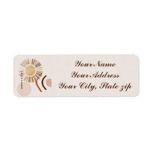 Abstract Floral Return Address Label
