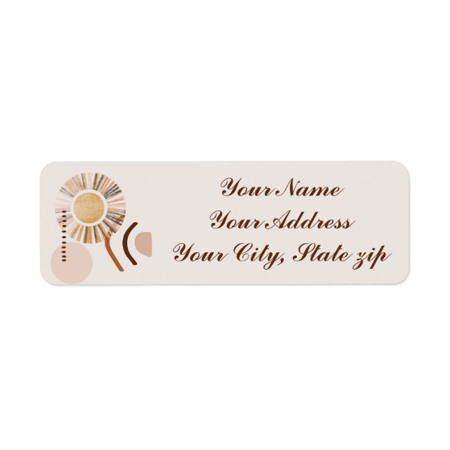 Abstract Floral Return Address Label (Front)