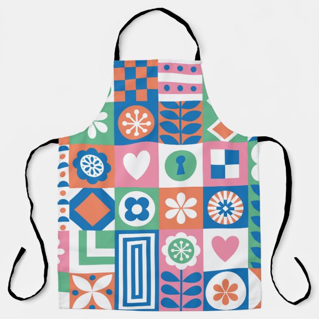 Abstract Floral: Scandinavian Folk Design. Apron (Front)