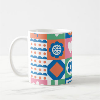 Abstract Floral: Scandinavian Folk Design. Coffee Mug