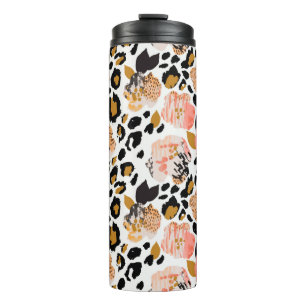 Abstract floral seamless pattern: flowers with zeb thermal tumbler