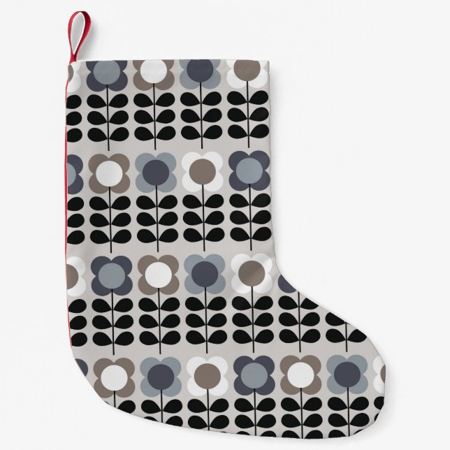 Abstract floral seamless pattern. Nordic style. Vi Small Christmas Stocking (Front)