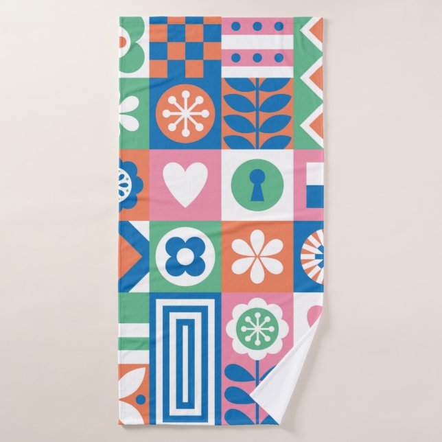 Abstract floral seamless pattern. Scandinavian and Bath Towel (Bath Towel)