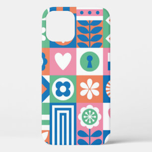 Abstract floral seamless pattern. Scandinavian and iPhone 12 Case
