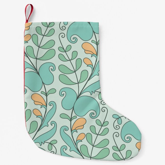 Abstract floral seamless pattern small christmas stocking (Front)