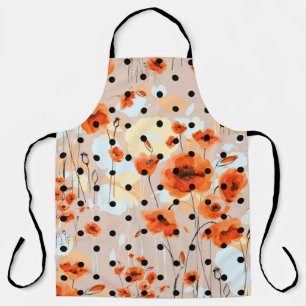 Abstract floral seamless pattern with field poppie apron