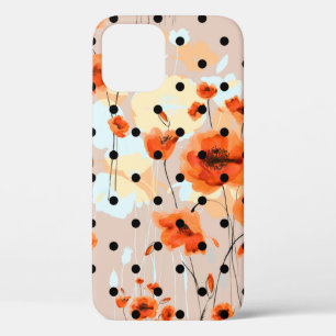 Abstract floral seamless pattern with field poppie iPhone 12 case