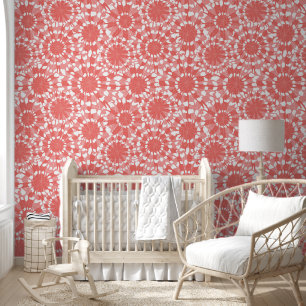 Abstract floral shibori circles wallpaper