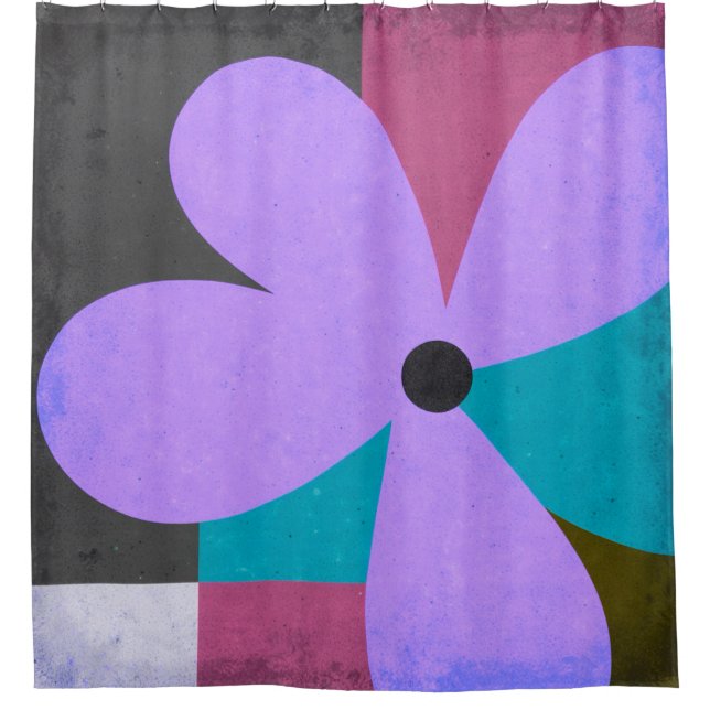 Abstract Floral Shower Curtain (Front)