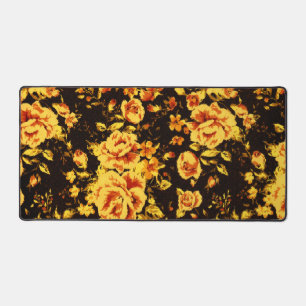Abstract floral sparkle glass texture desk mat