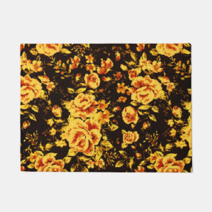 Abstract floral sparkle glass texture doormat