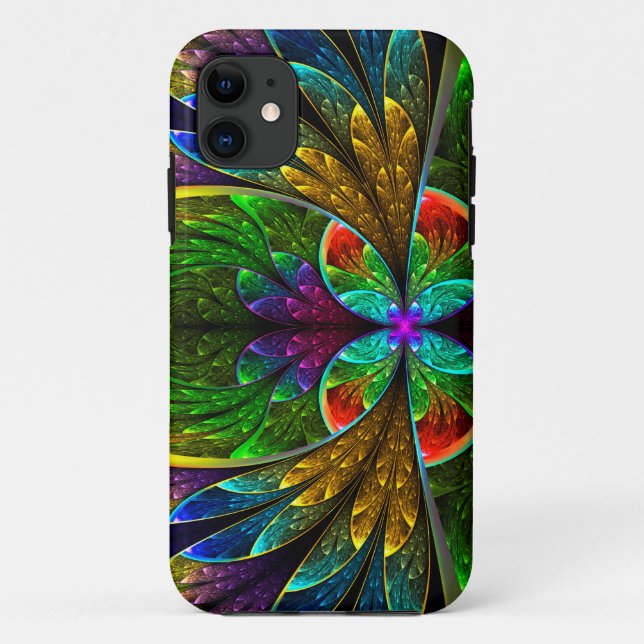 Abstract Floral Stained Glass Pattern Case-Mate iPhone Case (Back)