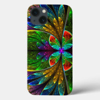 Abstract Floral Stained Glass Pattern