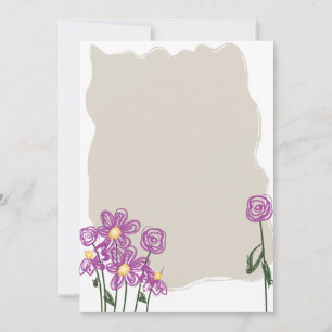 Abstract Floral Stationary Note Card