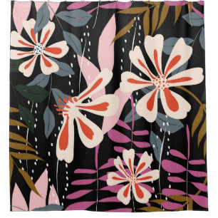 Abstract floral surface pattern seamless backgroun shower curtain