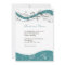 Abstract floral & swirl invitation - teal & brown