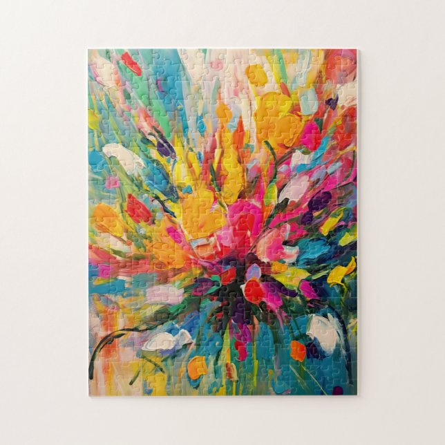 Abstract Floral Symphony Fine Art Jigsaw Puzzle (Vertical)
