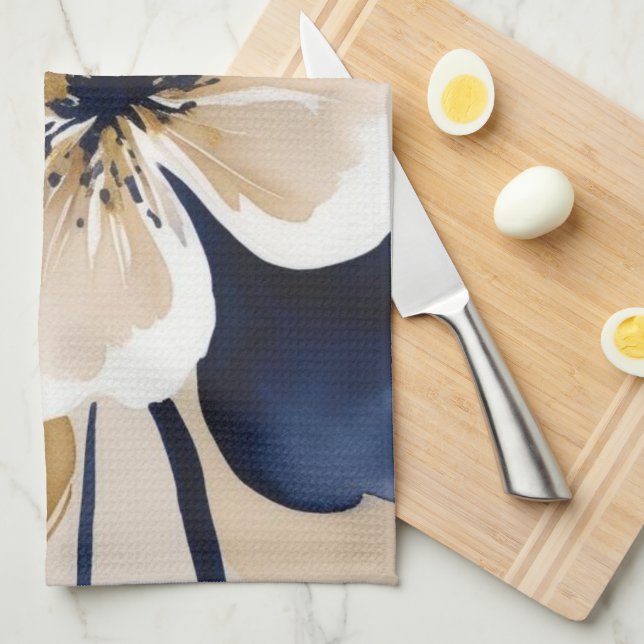 Abstract Floral Tea Towel (Quarter Fold)