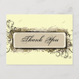 Abstract Floral Thank You Postcard