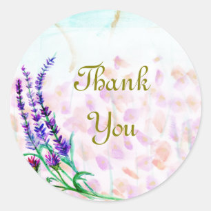 Abstract Floral Thank You Sticker