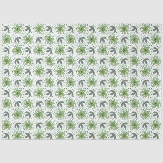 Abstract Floral Tissue Wrapping Paper (Front)