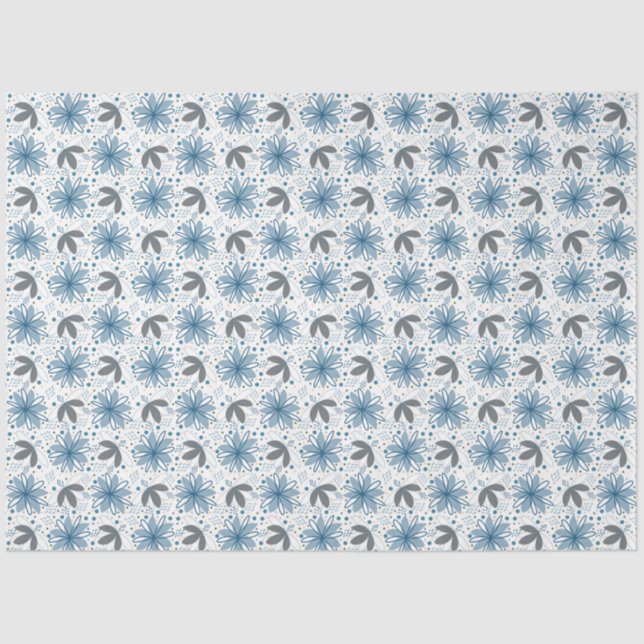 Abstract Floral Tissue Wrapping Paper (Front)