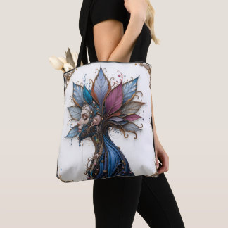 Abstract floral tote bag