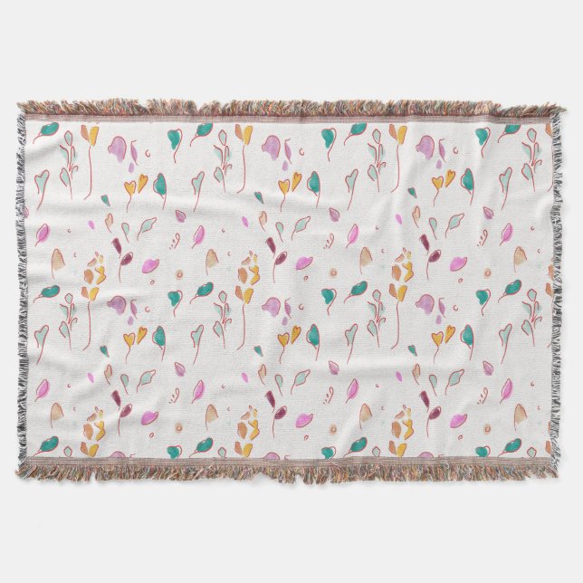 Abstract Floral traces Throw Blanket (Front)