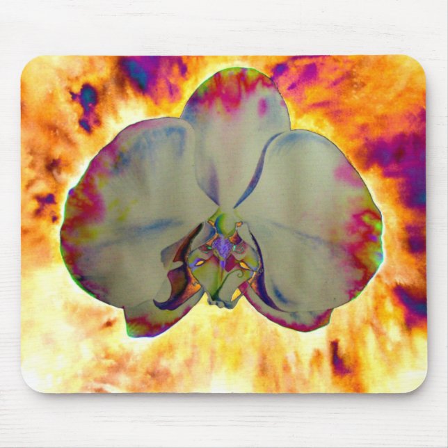 Abstract floral tropical orchid painting mouse pad (Front)