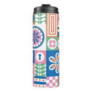 Abstract floral vintage pattern. Scandinavian and Thermal Tumbler