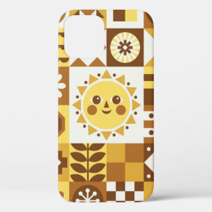 Abstract floral. Vintage Scandinavian and folk des iPhone 12 Case